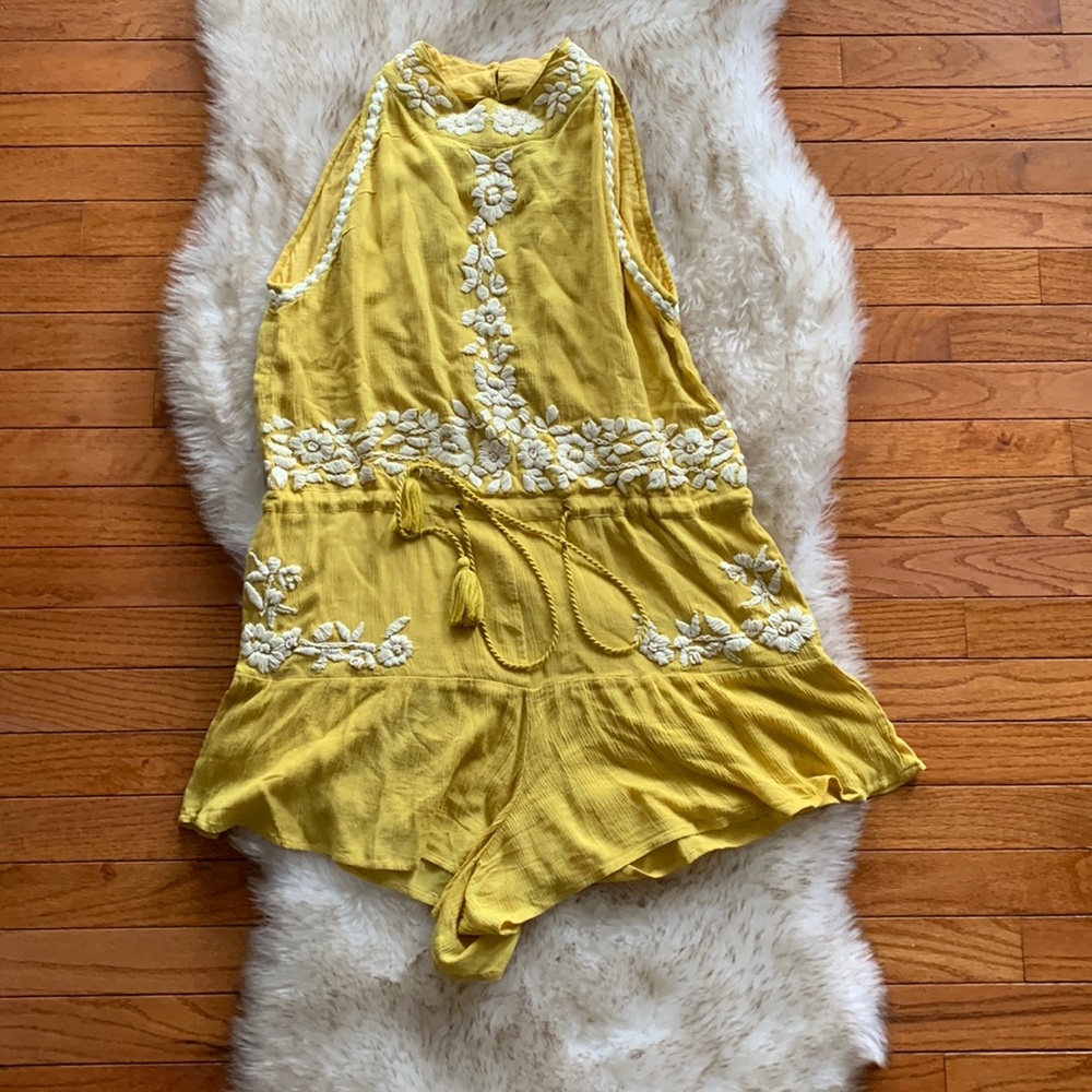 Raga yellow romper. Size medium
